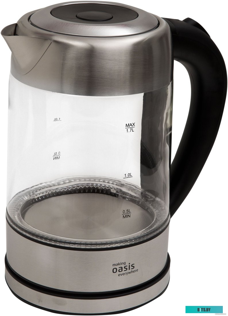 K-7GS Чайник электрический OASIS K-7GS, 2200Вт, сталь и черный