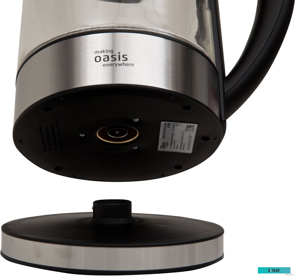 K-7GS Чайник электрический OASIS K-7GS, 2200Вт, сталь и черный