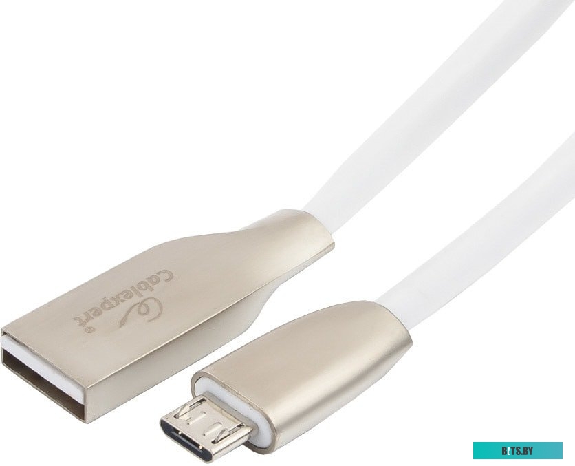 Кабель USB 2.0 Cablexpert CC-G-mUSB01W-3M, AM/microB, серия Gold, длина 3м, белый, блистер CC-G-mUSB01W-3M