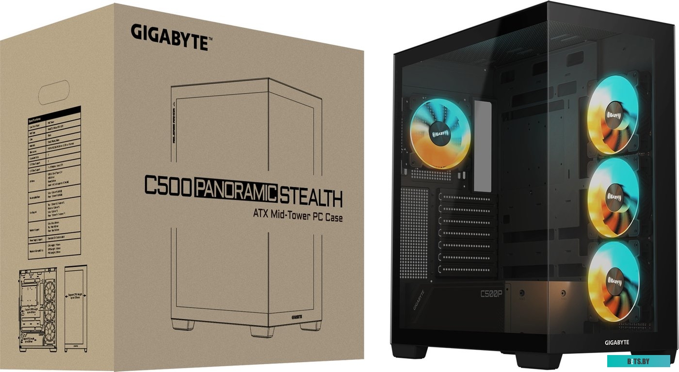 Корпус Gigabyte GB-C500PI ST белый без БП ATX 3x120mm 6x140mm 2xUSB3.0 1xUSB3.1 audio bott PSU 28300-C500W-1CKR