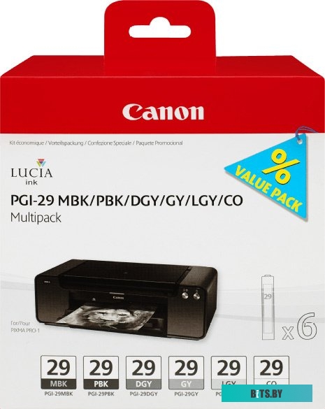 Картридж CANON PGI-29 MBK MULTIPACK матовый черный, фото-черный, темно-серый, серый, светло-серый для Pixma Pro 1 4868B005