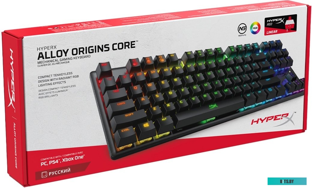 4P5P3AA#ABA Клавиатура HyperX Alloy Origins Core механическая черный USB for gamer LED (4P5P3AA#ABA)