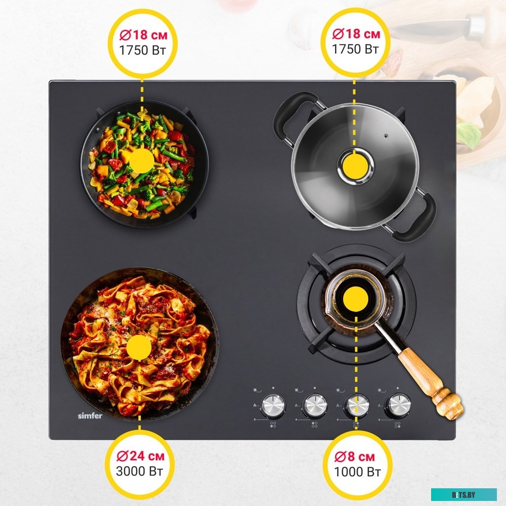 H60N40B416 Варочная поверхность газовая Simfer H60N40B416