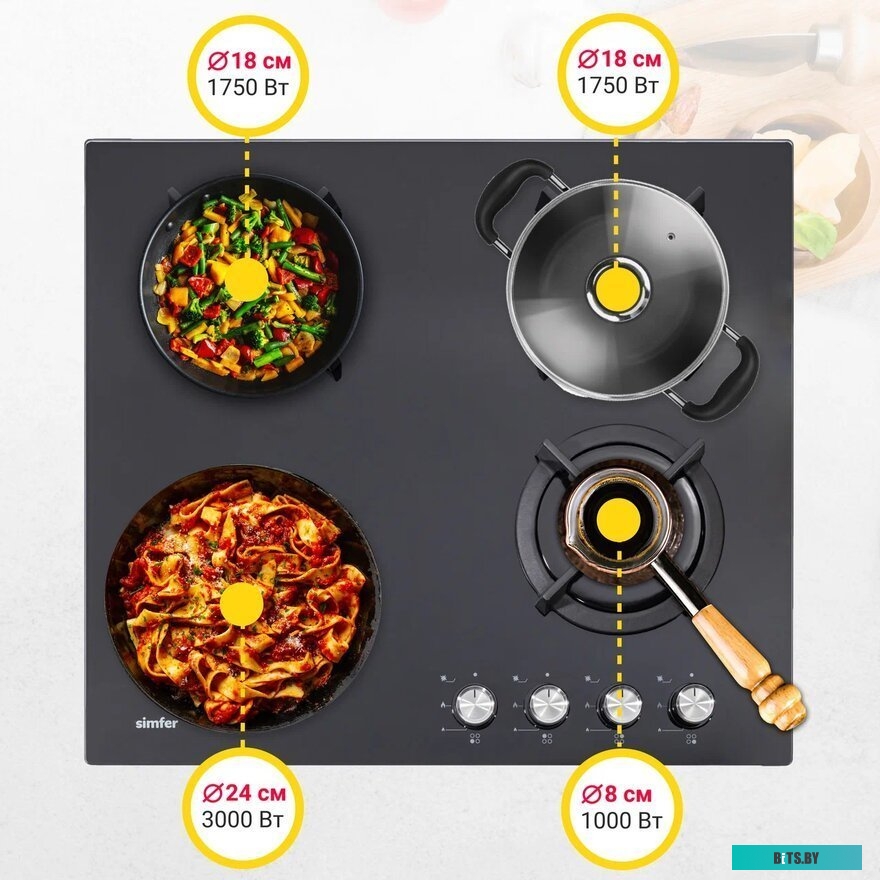 H60N40B416 Варочная поверхность газовая Simfer H60N40B416