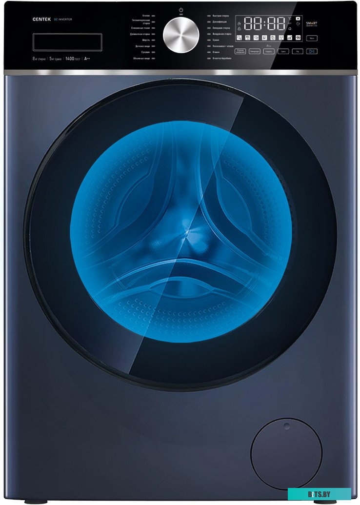 CT-1956 Стиральная машина CENTEK CT-1956, с фронтальной загрузкой, с паром, 8кг, 1400об/мин, с сушкой, инверторная