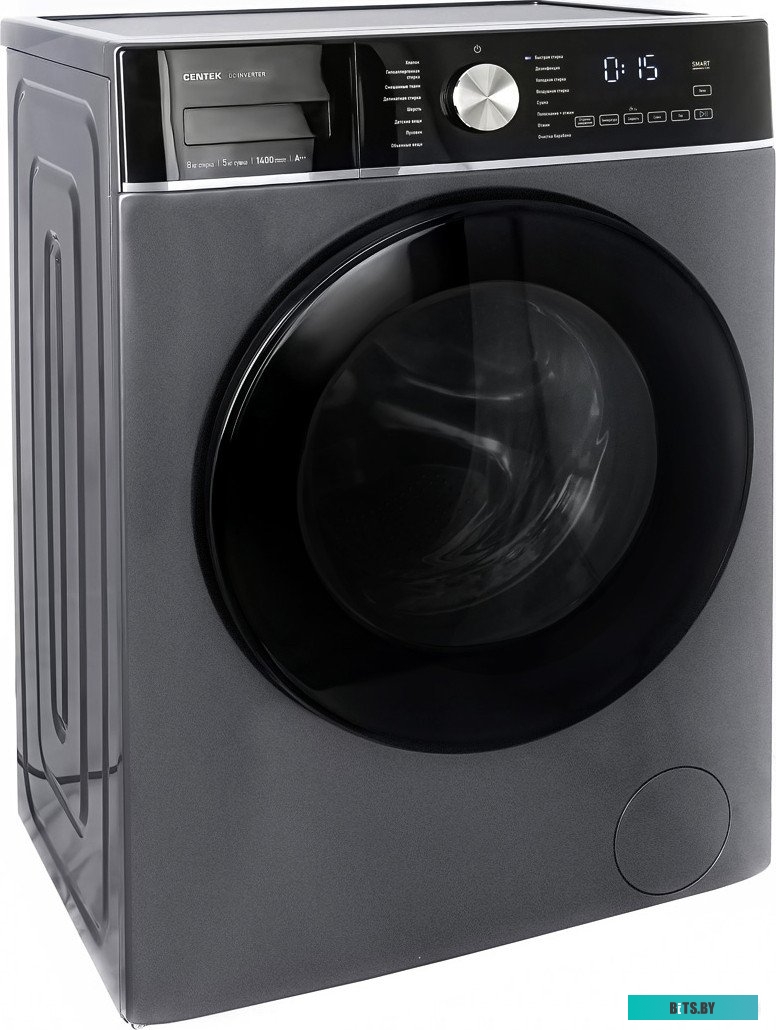 CT-1956 Стиральная машина CENTEK CT-1956, с фронтальной загрузкой, с паром, 8кг, 1400об/мин, с сушкой, инверторная