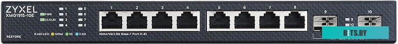 Коммутатор ZYXEL NebulaFlex XMG1915-10E Smart L3 Lite 8xRJ-45: 1/2.5G, 2xSFP+, бесшумный (без вентилятора) XMG1915-10E-EU0101F