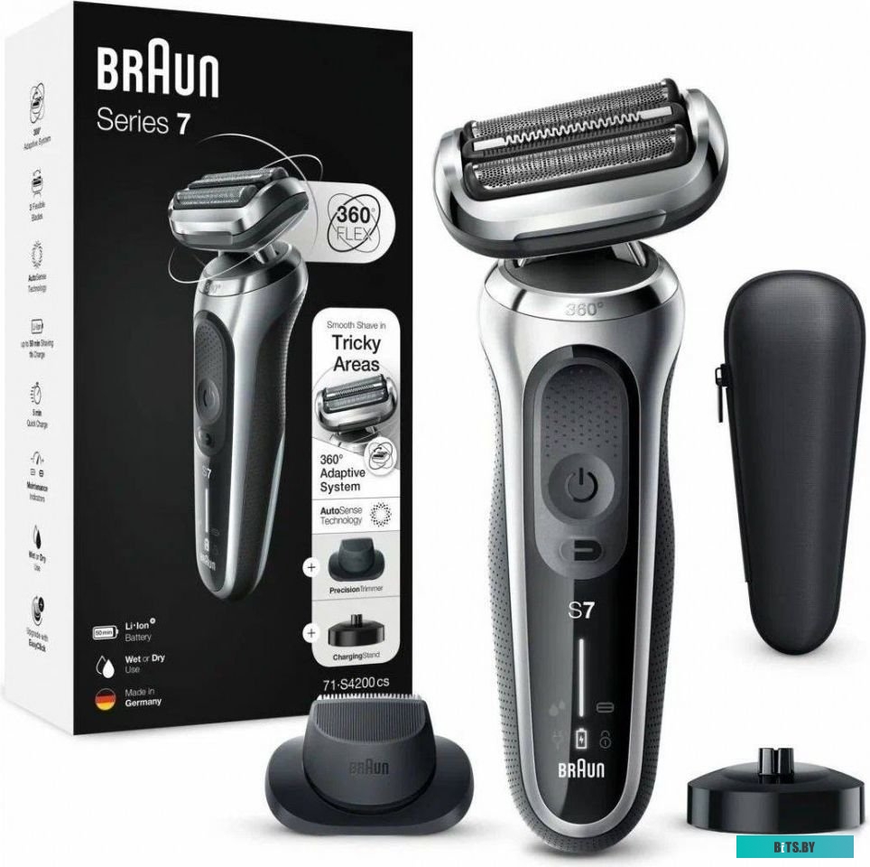 71-S4200CS Электробритва Braun Series 7 71-S4200cs,  черный и серебристый