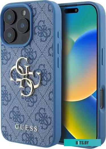 GUHCP16L4GMGBL Guess PU 4G Big metal logo для iPhone 16 Pro GUHCP16L4GMGBL