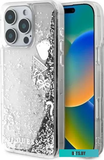 GUHCP16LGLHFLSI Guess Liquid Glitter для iPhone 16 Pro GUHCP16LGLHFLSI