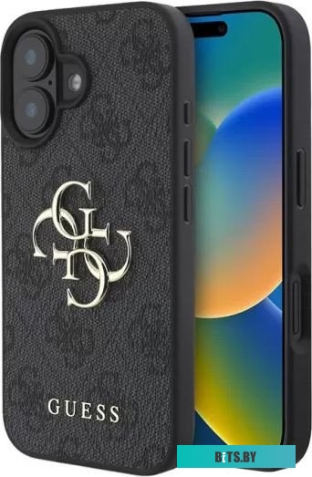 GUHCP16S4GMGGR Guess PU 4G Big metal logo для iPhone 16 GUHCP16S4GMGGR