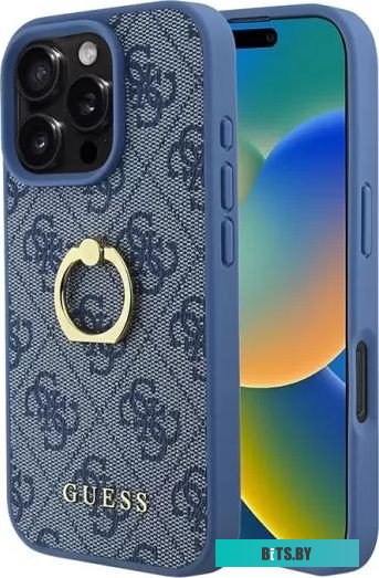 GUHCP16L4GMRBL Guess PU 4G + Ring для iPhone 16 Pro GUHCP16L4GMRBL