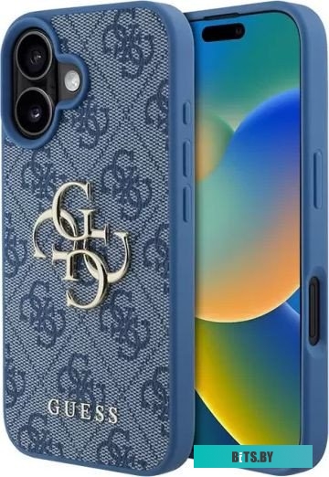 GUHCP16S4GMGBL Guess PU 4G Big metal logo для iPhone 16 GUHCP16S4GMGBL