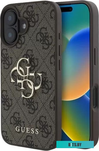 GUHCP16S4GMGBR Guess PU 4G Big metal logo для iPhone 16 GUHCP16S4GMGBR