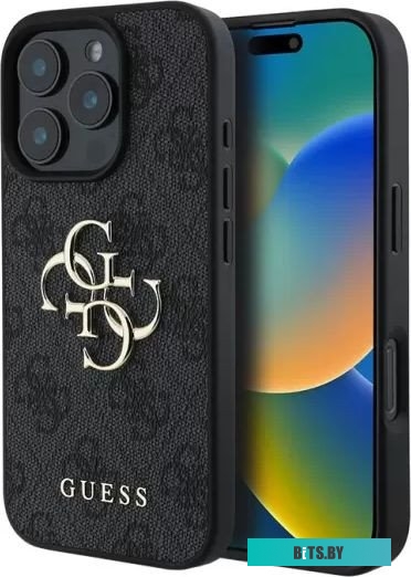 GUHCP16L4GMGGR Guess PU 4G Big metal logo для iPhone 16 Pro GUHCP16L4GMGGR