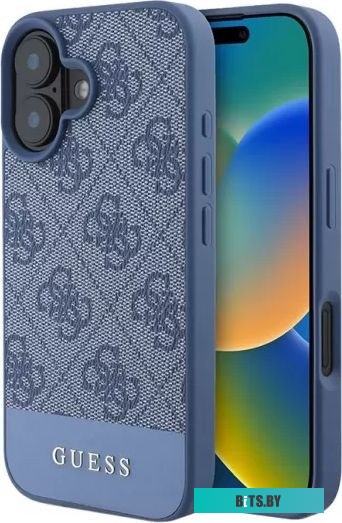 GUHCP16SG4GLBL Guess PU 4G Bottom stripe Metal logo для iPhone 16 GUHCP16SG4GLBL