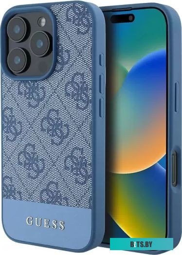 GUHCP16LG4GLBL Guess PU 4G Bottom stripe Metal logo для iPhone 16 Pro GUHCP16LG4GLBL