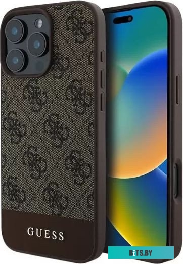 GUHCP16LG4GLBR Guess PU 4G Bottom stripe Metal logo для iPhone 16 Pro GUHCP16LG4GLBR