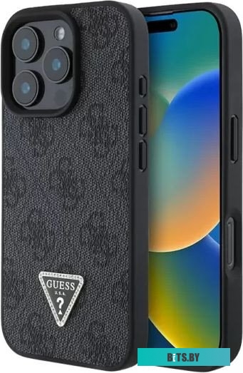 GUHCP16LP4TDPK Guess PU 4G Triangle Diamond metal logo для iPhone 16 Pro GUHCP16LP4TDPK