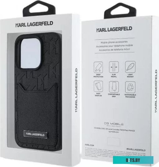 KLHCP16LPGKHPRPK Lagerfeld Cardslot PU Grained Monogram with Pocket для iPhone 16 Pro KLHCP16LPGKHPRPK