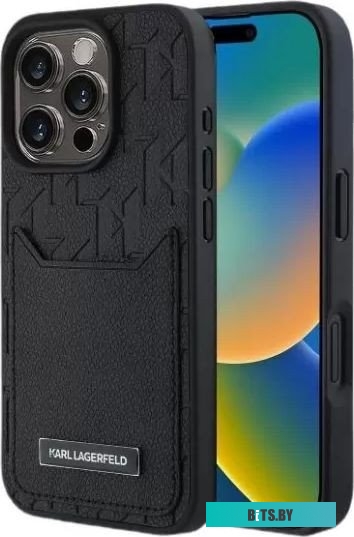 KLHCP16LPGKHPRPK Lagerfeld Cardslot PU Grained Monogram with Pocket для iPhone 16 Pro KLHCP16LPGKHPRPK