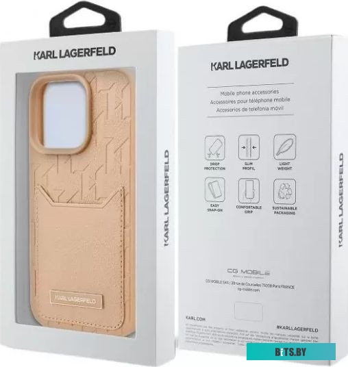 KLHCP16LPGKHPRPW Lagerfeld Cardslot PU Grained Monogram with Pocket для iPhone 16 Pro KLHCP16LPGKHPRPW