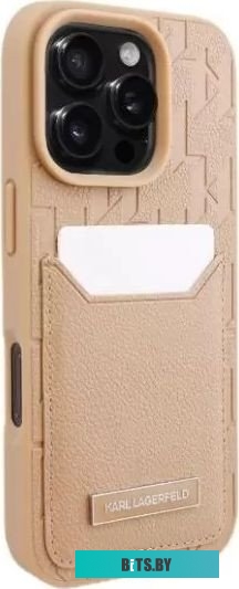 KLHCP16LPGKHPRPW Lagerfeld Cardslot PU Grained Monogram with Pocket для iPhone 16 Pro KLHCP16LPGKHPRPW