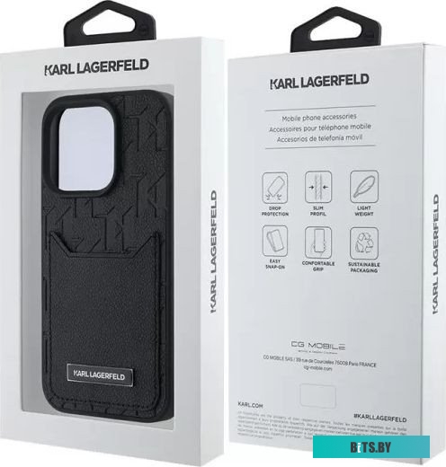 KLHCP16XPGKHPRPK Lagerfeld Cardslot PU Grained Monogram with Pocket для iPhone 16 Pro Max KLHCP16XPGKHPRPK
