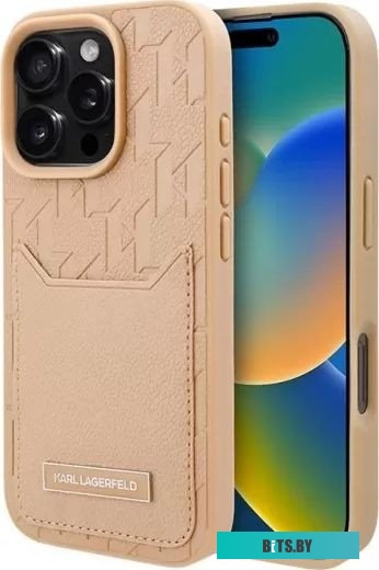 KLHCP16XPGKHPRPW Lagerfeld Cardslot PU Grained Monogram with Pocket для iPhone 16 Pro Max KLHCP16XPGKHPRPW
