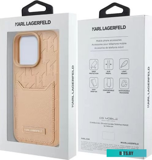 KLHCP16XPGKHPRPW Lagerfeld Cardslot PU Grained Monogram with Pocket для iPhone 16 Pro Max KLHCP16XPGKHPRPW
