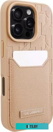 KLHCP16XPGKHPRPW Lagerfeld Cardslot PU Grained Monogram with Pocket для iPhone 16 Pro Max KLHCP16XPGKHPRPW