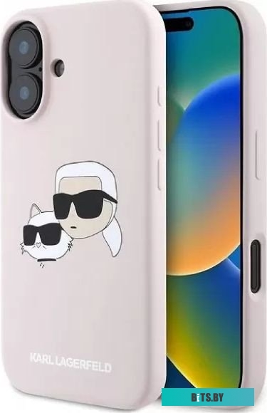 KLHMP16SSKCHPPLP Lagerfeld Liquid Silicone NFT Karl & Choupette Heads (MagSafe) для iPhone 16 KLHMP16SSKCHPPLP