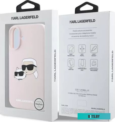 KLHMP16SSKCHPPLP Lagerfeld Liquid Silicone NFT Karl & Choupette Heads (MagSafe) для iPhone 16 KLHMP16SSKCHPPLP