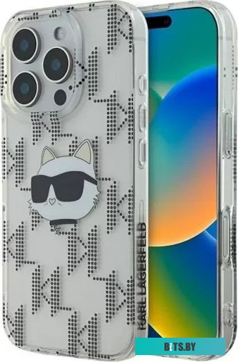 KLHCP16LHKLPCHT Lagerfeld PC/TPU Monogram NFT Choupette Head для iPhone 16 Pro KLHCP16LHKLPCHT
