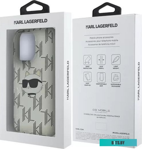 KLHCP16LHKLPCHT Lagerfeld PC/TPU Monogram NFT Choupette Head для iPhone 16 Pro KLHCP16LHKLPCHT