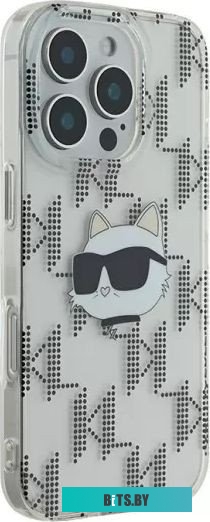 KLHCP16LHKLPCHT Lagerfeld PC/TPU Monogram NFT Choupette Head для iPhone 16 Pro KLHCP16LHKLPCHT