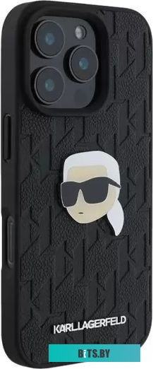 KLHCP16XPGKLKIPK Lagerfeld PU Grained Monogram NFT Karl metal Head для iPhone 16 Pro Max KLHCP16XPGKLKIPK