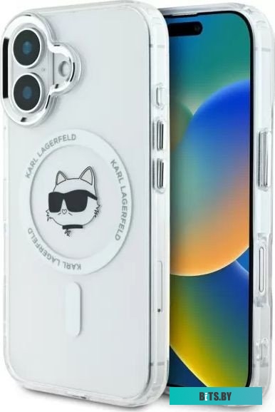 KLHMP16SHLSCHH Lagerfeld PC/TPU NFT Choupette Head Metal camera (MagSafe) для iPhone 16 KLHMP16SHLSCHH