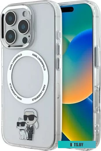 KLHMP16XHNKCIT Lagerfeld PC/TPU NFT Karl & Choupette Metal ring (MagSafe) для iPhone 16 Pro Max KLHMP16XHNKCIT