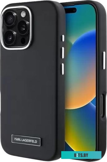 KLHMP16LPGMSRPK Lagerfeld PU Grained Full Wrapped & Metal Camera (MagSafe) для iPhone 16 Pro KLHMP16LPGMSRPK