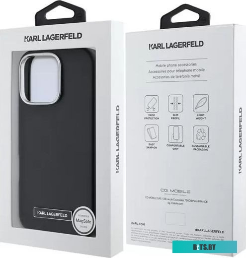 KLHMP16LPGMSRPK Lagerfeld PU Grained Full Wrapped & Metal Camera (MagSafe) для iPhone 16 Pro KLHMP16LPGMSRPK