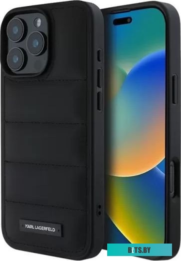 KLHCP16XPSQAK Lagerfeld PU Quilted Metal logo для iPhone 16 Pro Max KLHCP16XPSQAK