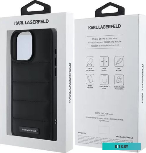 KLHCP16XPSQAK Lagerfeld PU Quilted Metal logo для iPhone 16 Pro Max KLHCP16XPSQAK