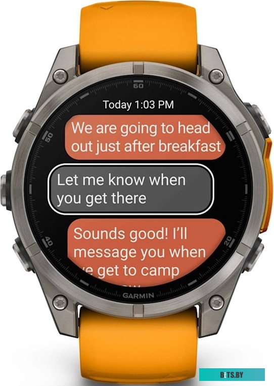 010-02904-11 Garmin Fenix 8 Sapphire, Titanium 47мм (светло-серый, оранжевый силиконовый ремешок)