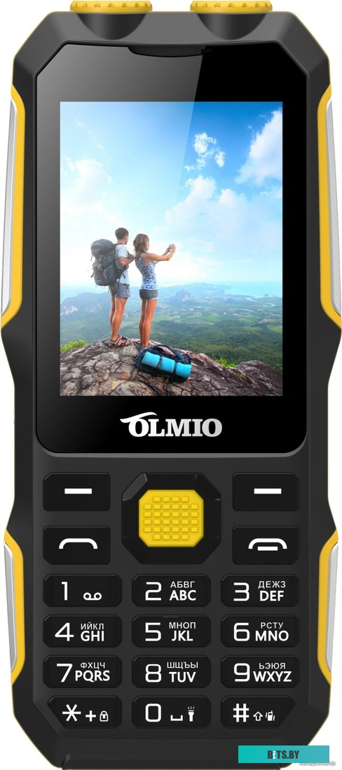 Мобильный телефон Olmio X02 (черный/желтый) <043868>