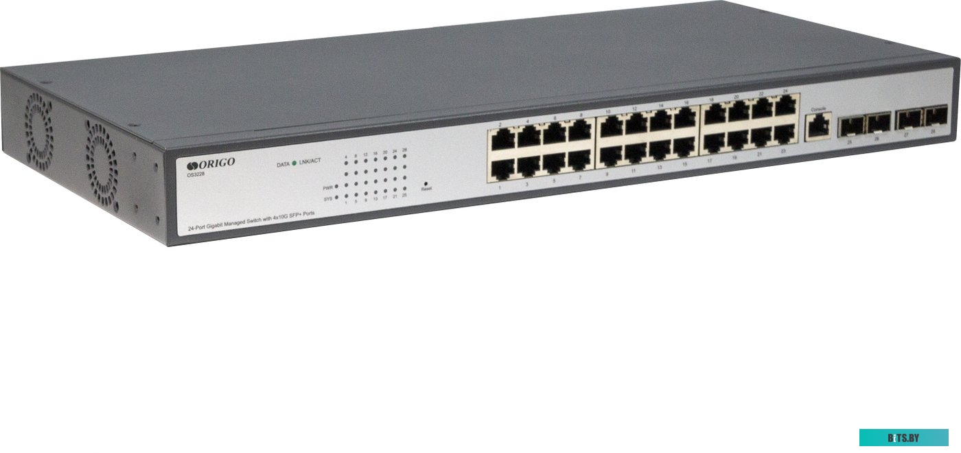 Коммутатор ORIGO Неуправляемый коммутатор, 26x1000Base-T, 2x1000Base-X SFP, комплект для установки в 19" стойку OS2228/A1A