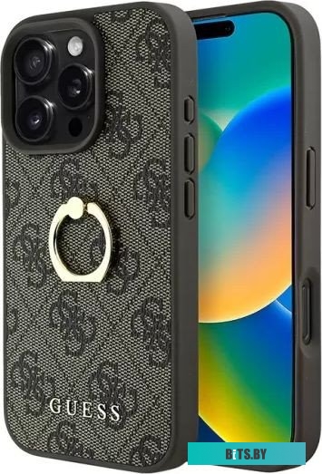 GUHCP16L4GMRBR Guess PU 4G + Ring для iPhone 16 Pro GUHCP16L4GMRBR