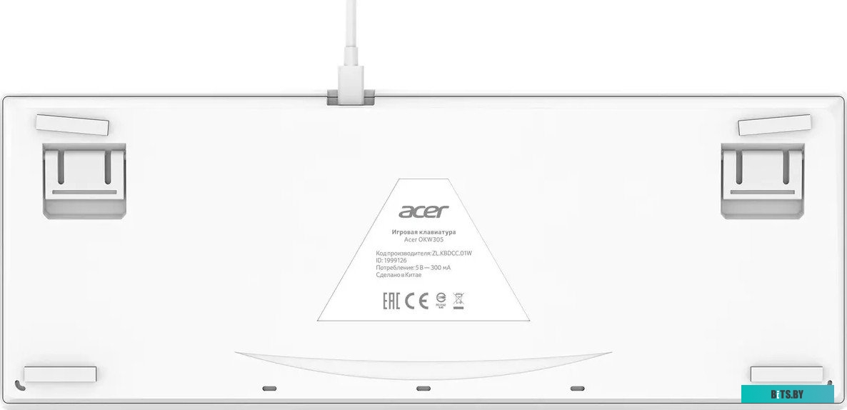 Клавиатура Acer OKW305, USB, механическая белый ZL.KBDCC.01W