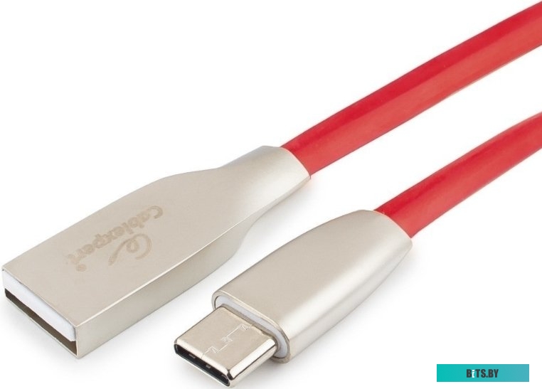 Кабель USB Cablexpert CC-G-USBC01R-3M, AM/Type-C, серия Gold, длина 3м, красный, блистер