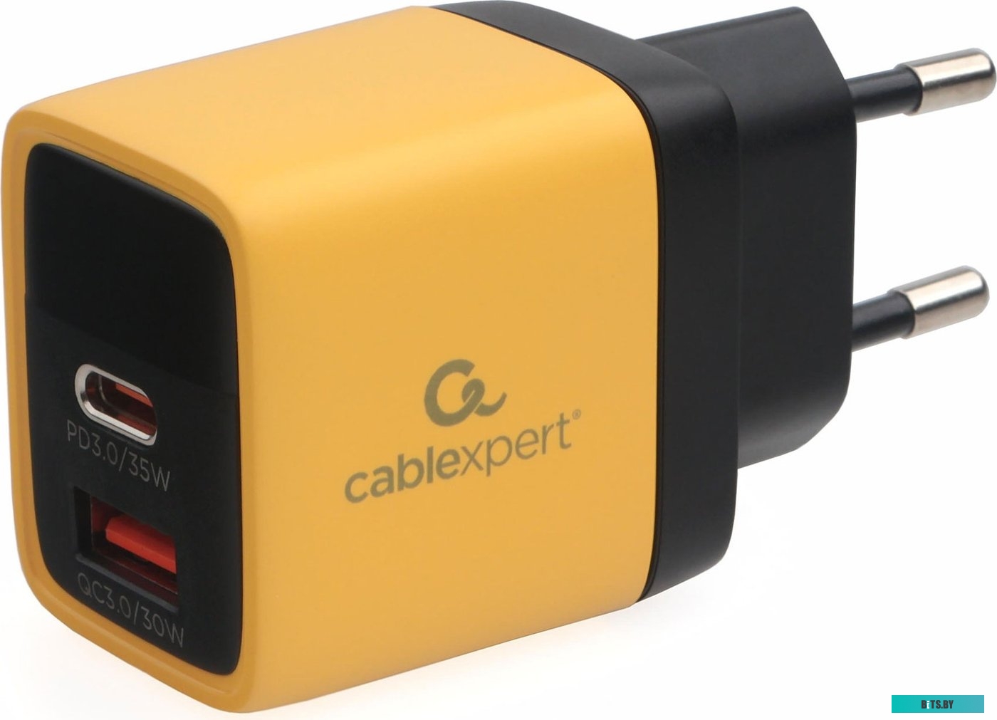 Зарядное устройство Cablexpert MP3A-PC-53, 35Вт GaN, QC3.0/PD3.0, 1хUSB, 1хType-C, с дисплеем, желтый MP3A-PC-53